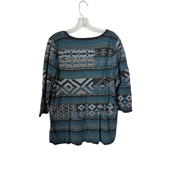 Peruvian Connection Vintage Tag Aztec Top Size XL - Picture 2 of 5
